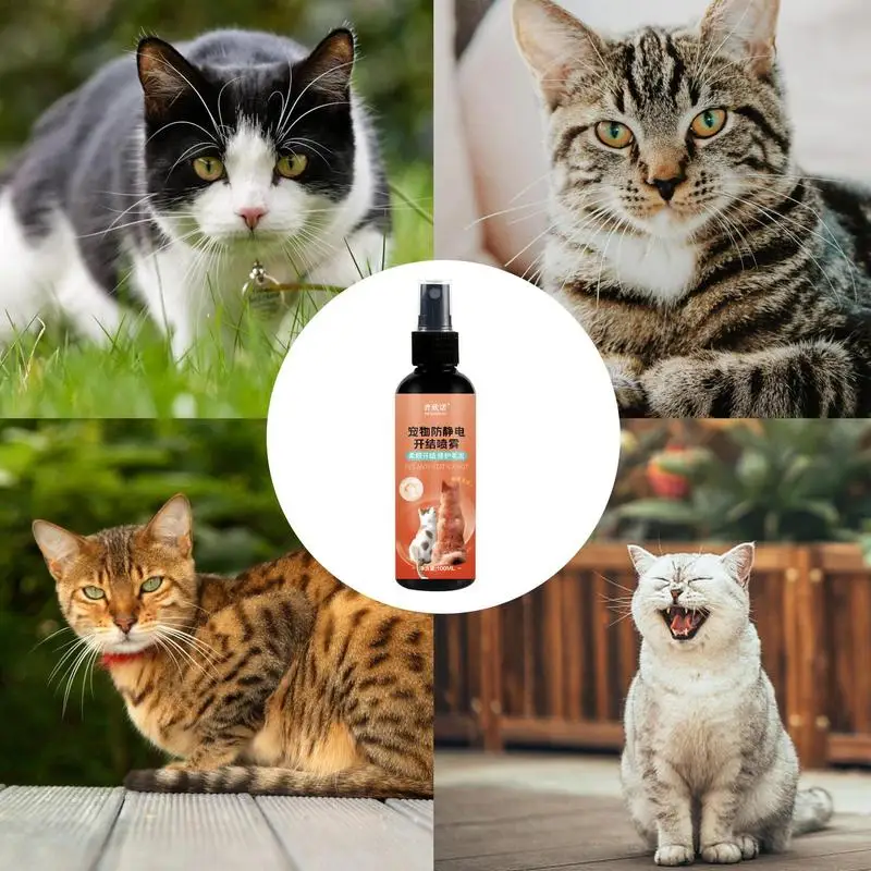 Cat Detangler Spray Dog Hair Detangler Spray Matted 100ml Essential Oils Infused Matted Fur Remover And Cat Detangler Spray With