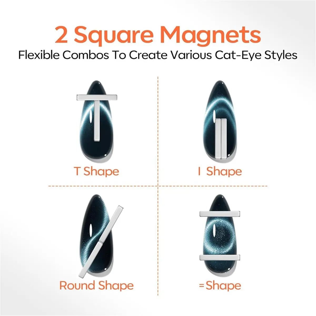 618 Mega Sale Cat Eye Magnet Set for Nails, Heart Cateye Powerful Magnetic Pen Nail Design Square Double Head Round Magnets Tool