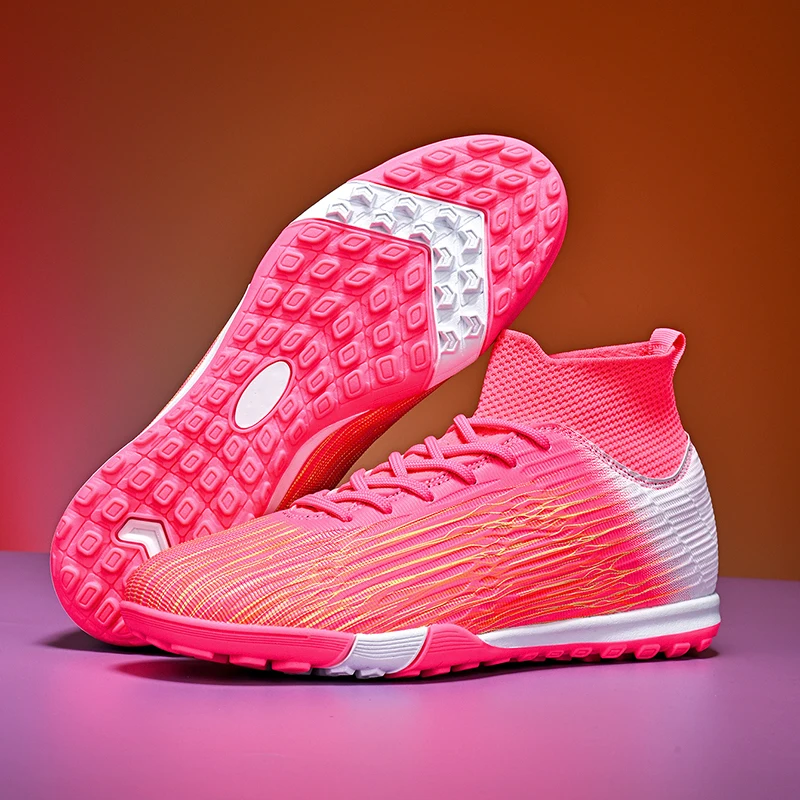 Professional Soccer Shoes Men Outdoor High-Top Sports Football Boots Boots Ag/Fg Long Spikes Artificial Grass Training Match Spi