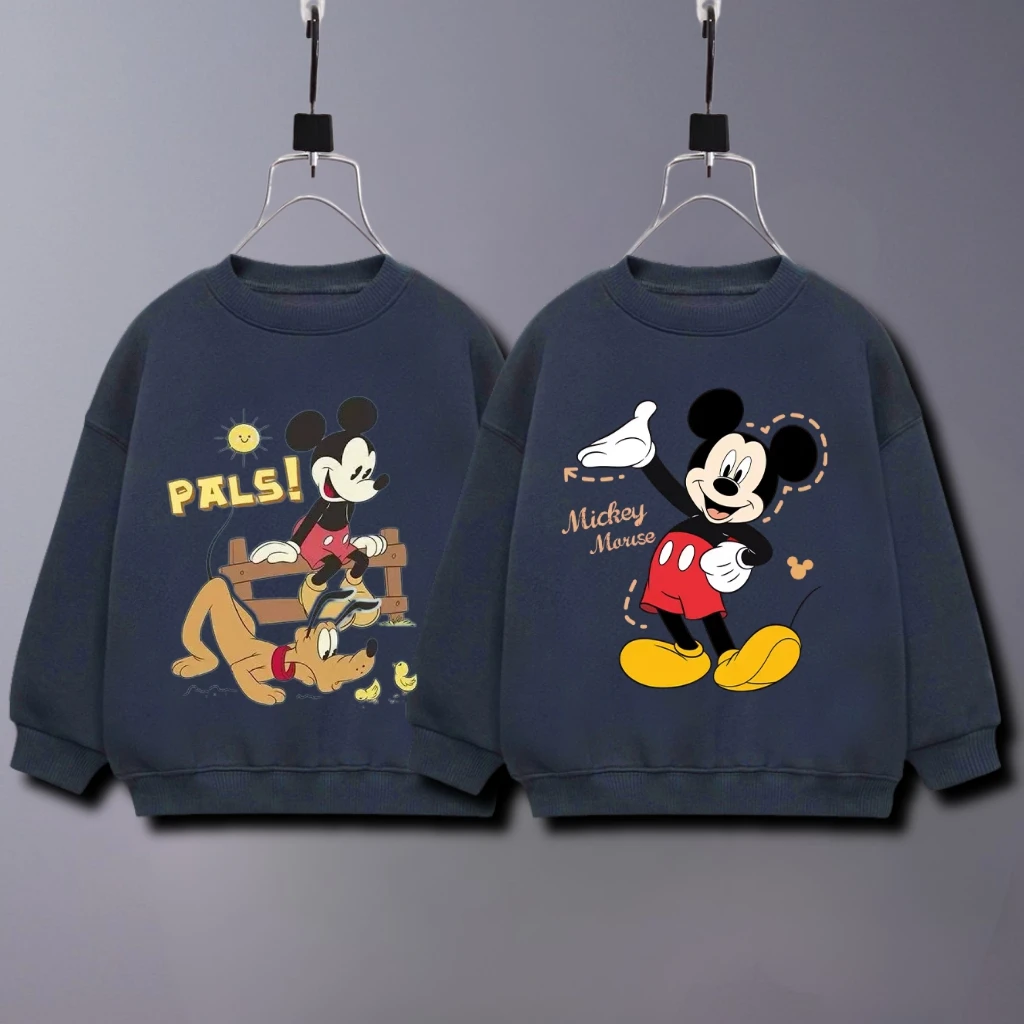 

Disney Cartoon Pattern Boy's Sweatshirt Tops Long Sleeved Simple Fashion Children's Wear Hoodie Crewneck Autumn Clothing Loose