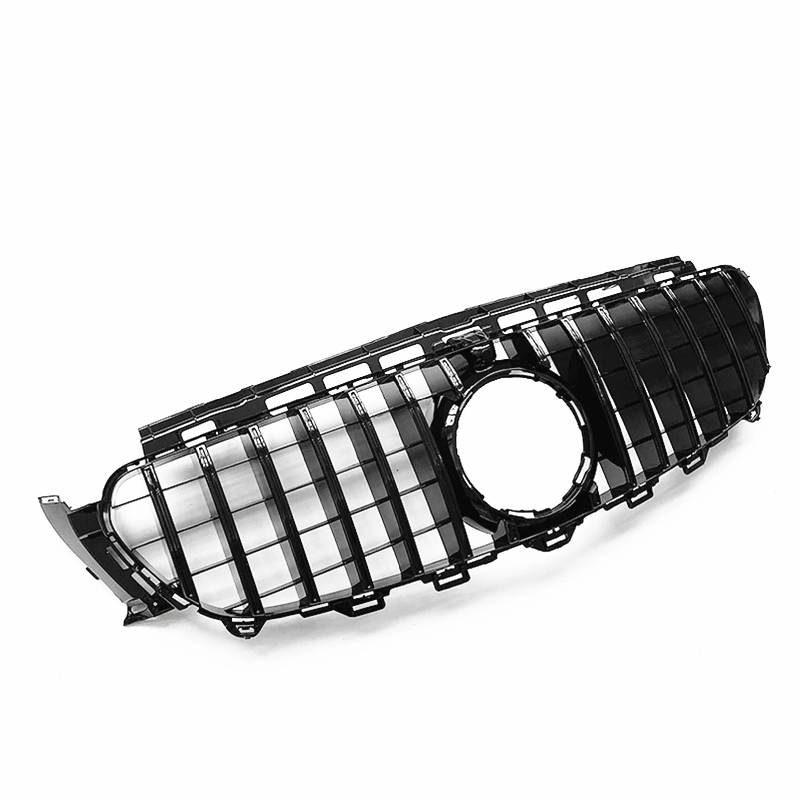 GT-R Style Grill Upper Grille For Mercedes-Benz E Class W213 2016-2020 E200 E250 E300 Black/Silver Front Bumper Hood Mesh Grid