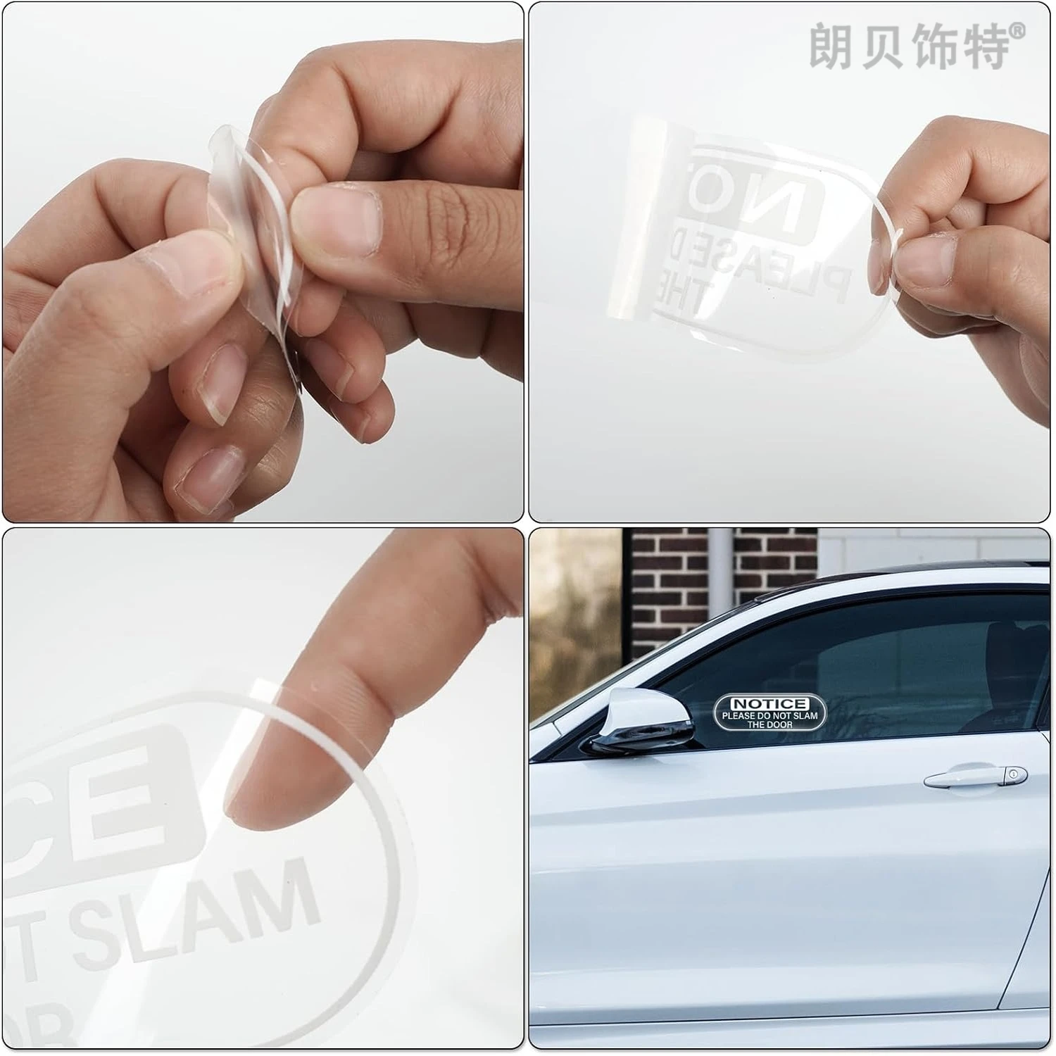 5PCS/10PCS Please Do Not Slam The Door Car Window Stickers Notice Sign Waterproof Decals Transparent Self Adhesive Warning Decor view 6