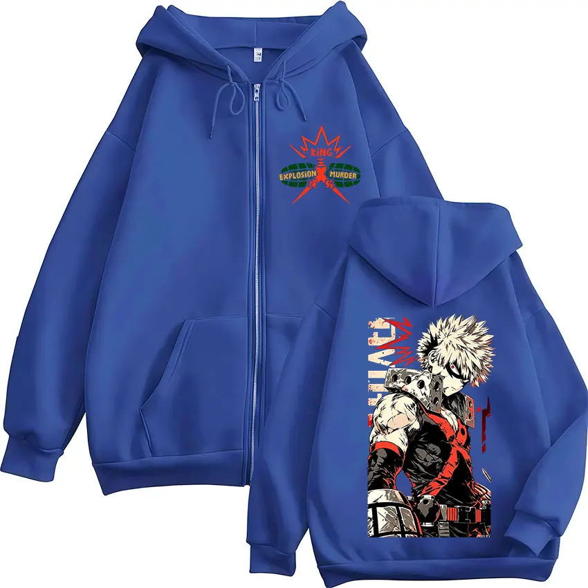 Anime My Hero Academia Katsuki Bakugo Reißverschluss-Hoodies Herrenbekleidung Mode Langarm-Kapuzenpullover mit Reißverschluss Mäntel Jacken – Detail 6