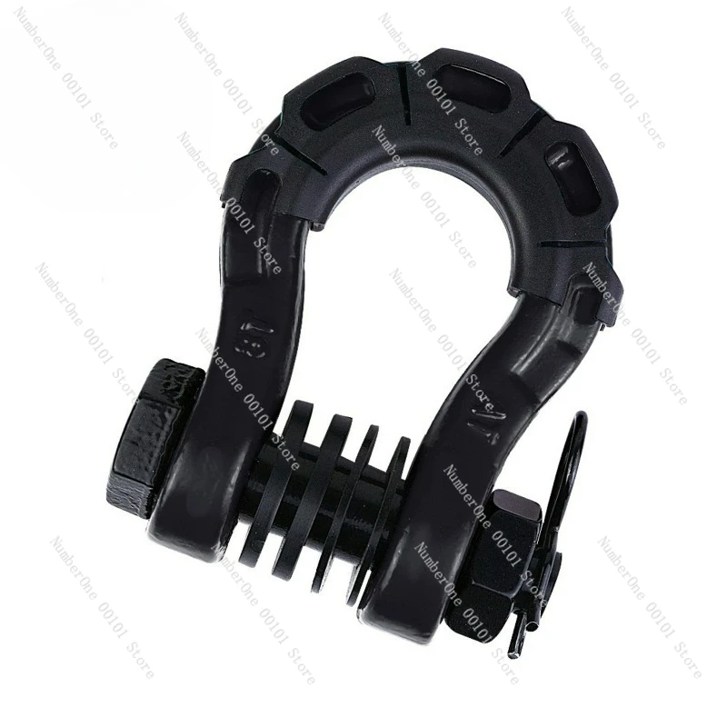 High-strength special-shaped forged off-road vehicle trailer shackle, plastic-sprayed red 3/4U hook 8T