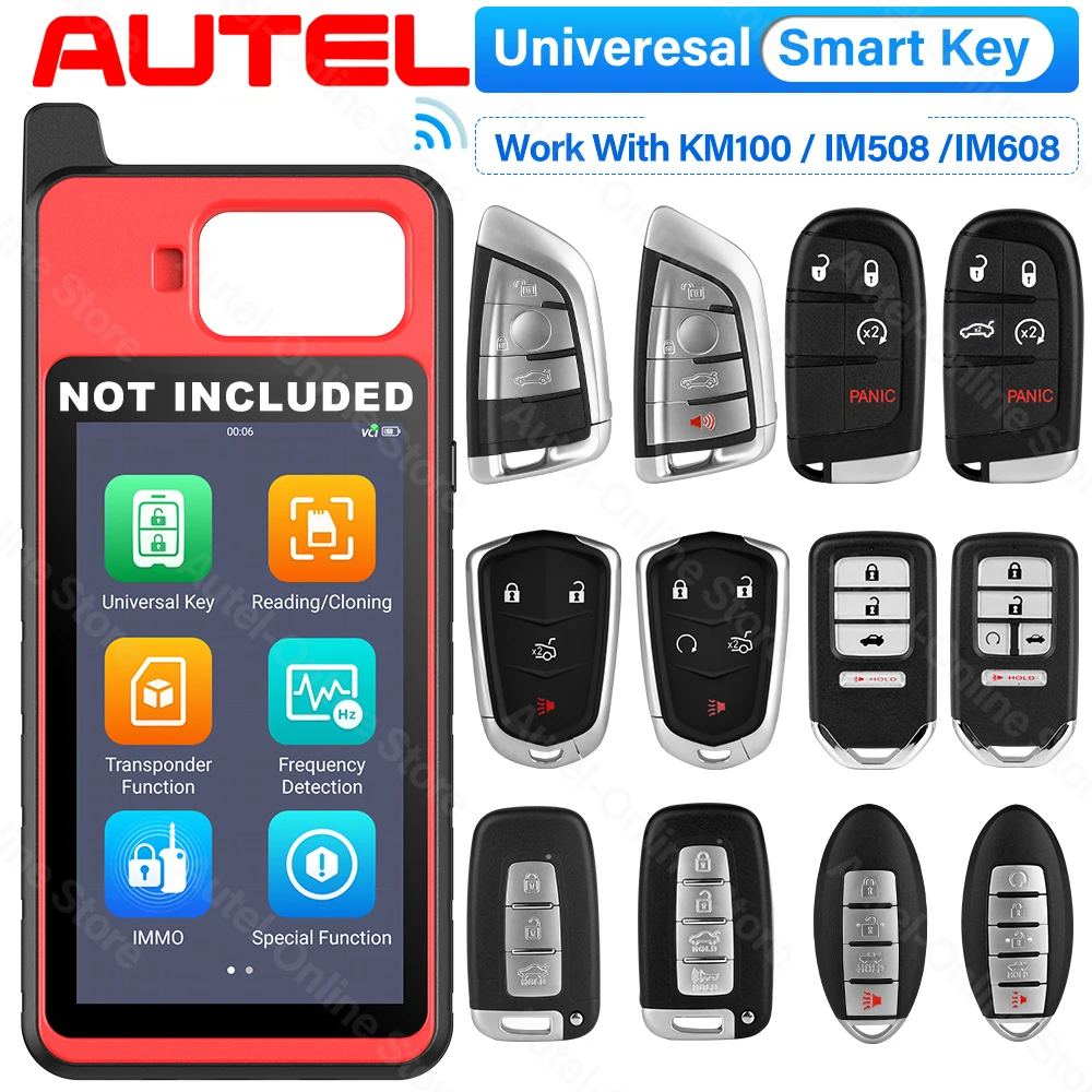 Autel Car Universal Smart Key Programmable Fob Key Work with KM100/ IM508/ IM608, IKEYBW004AL/ CL004AL/ NS004AL/ GM005AL