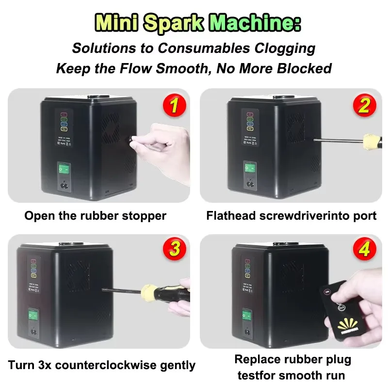4PACK 350W Mini Cold Spark Machine With Portable Bags Remote Control Electronic DJ Stage Equipment For Wedding Party Events view 3