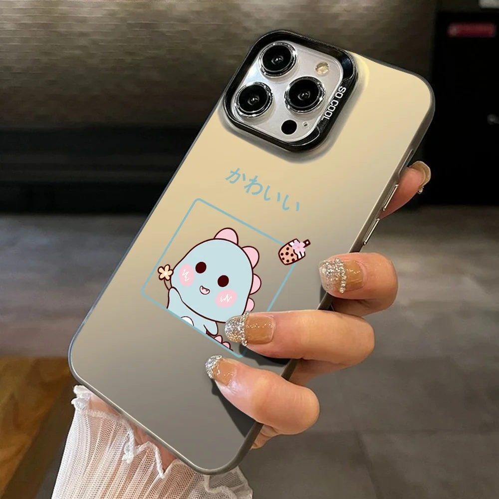 Case For Vivo V30 Lite V30E V30 V29 V27 Pro V40 V30 SE Cartoon Dinosaur Cover For Vivo V29E V27E V25 V25E X80 Lite IMD Plating