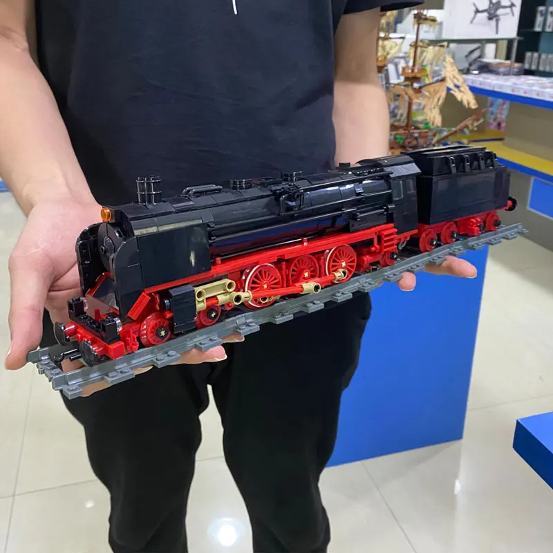 City BR01 Steam Train Building Blocks big boy Locomotive Technical Rail Set Model Bricks Construction Toys For Kids Boys Gifts