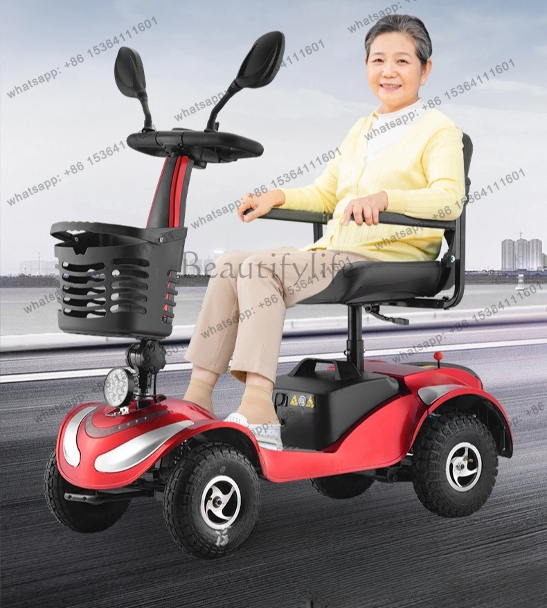 Four wheels for the elderly folding electric lithium battery disabled people help intelligent transportation battery car