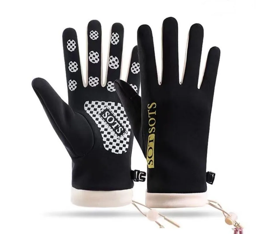 

Gloves Women Warm Winter Plush Thick Windproof Gloves Travel Cycling Gloves Cold Resistant Anti Slip Can Touch Screen