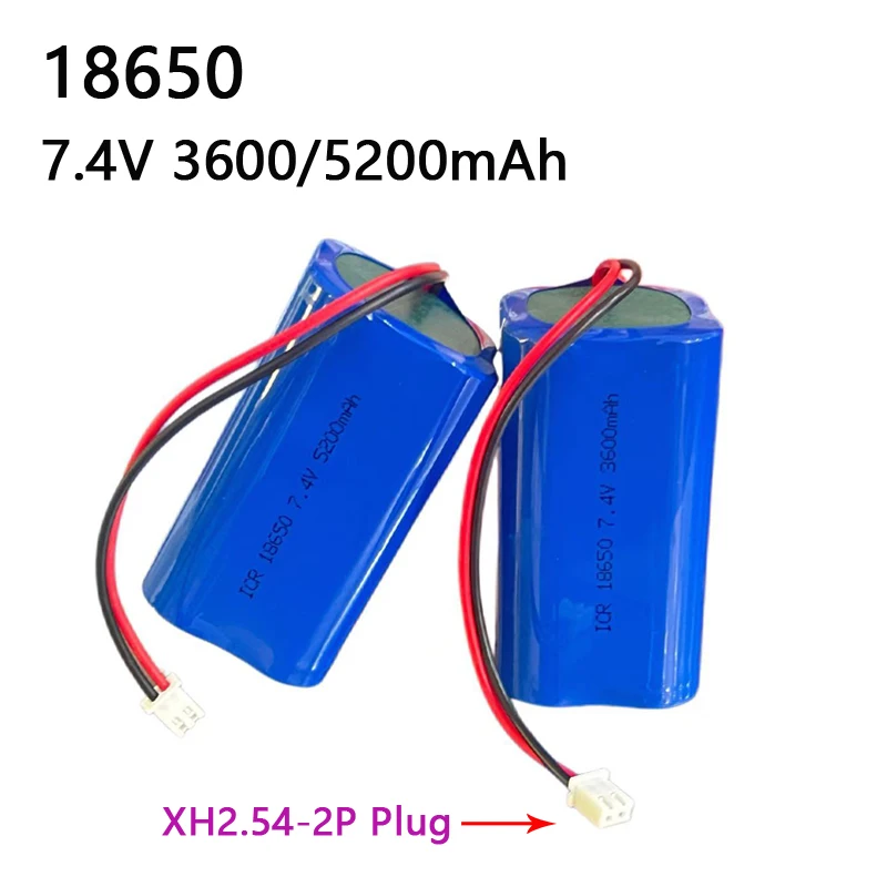 

18650 7.4V 3600/5200mAh Lithium Battery Pack Rechargeable for Power Tool Lighting Bluetooth Speaker with PCB Protection
