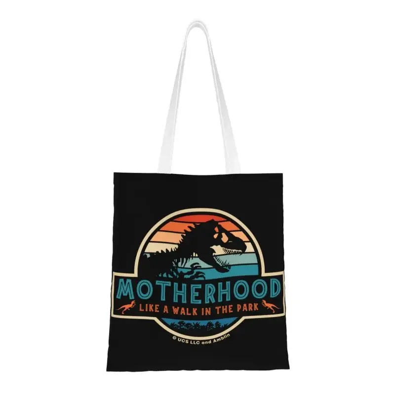 

Custom Funny Print Motherhood Tote Shopping Bag Washable Canvas Shoulder Shopper Horror Movie Handbag