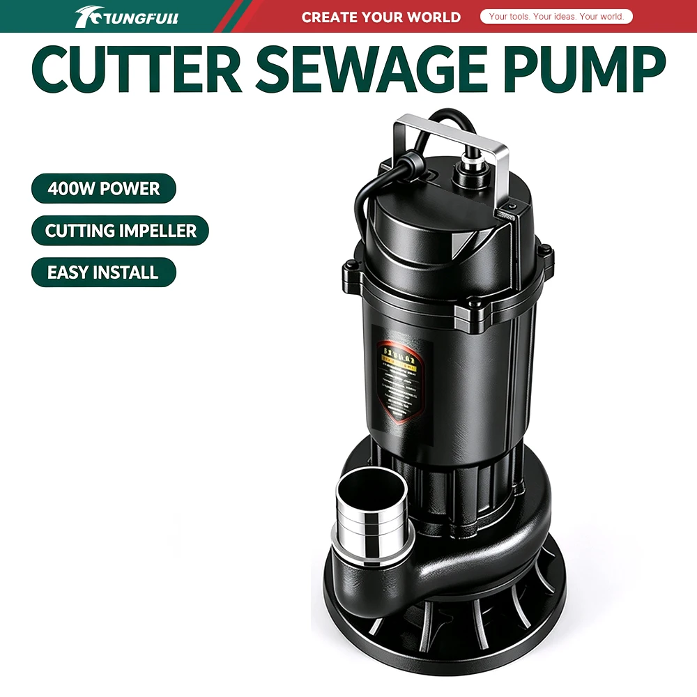 Submersible Sewage Cutter Pump 400W 600W 220V Cut‑style Dirty Water Pump  For Septic Tank Farm Drainage Sewer Drain