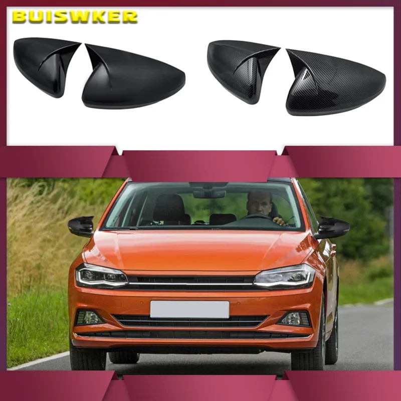 

Carbon Side Wing Mirror Cover For VW polo 2019 2020 2021 high quality black Rear-View Caps