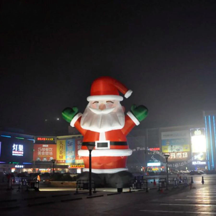 Smiley Giant Inflatable Santa Claus Outdoor Christmas Decoration Inflatables Lighted Santa Blow Up Yard Lawn Xmas Holiday Party