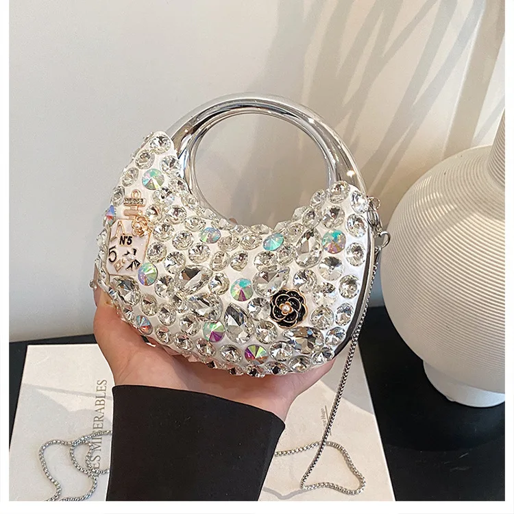 

Мини-акриловая сумка, благородная модная сумка с блестками, индивидуальный дизайн, сумка на плечо, женская сумка для ужина с цепочкой, трендовая портативная женская сумка
