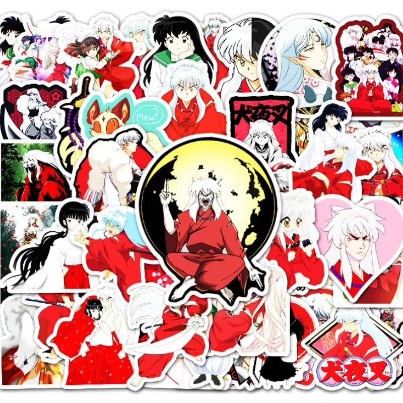 50pcs Inuyasha Anime Stickers Suitcase Water Cup Stationery Mobile Phone Car Scooter Laptop Refrigerator Decoration Sticker