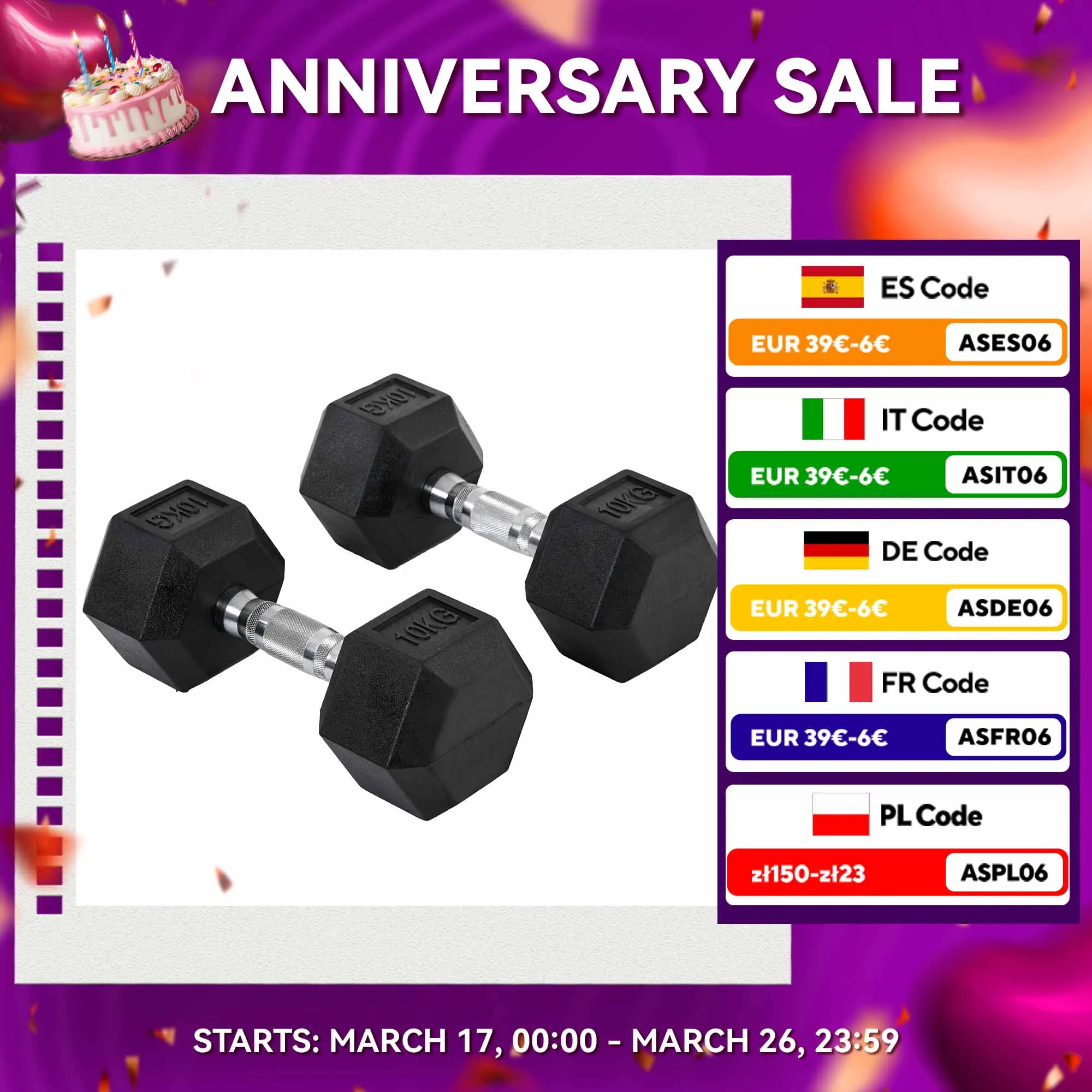 HOMCOM set di manubri c/u da 10kg con barra di collegamento in metallo nero e argento