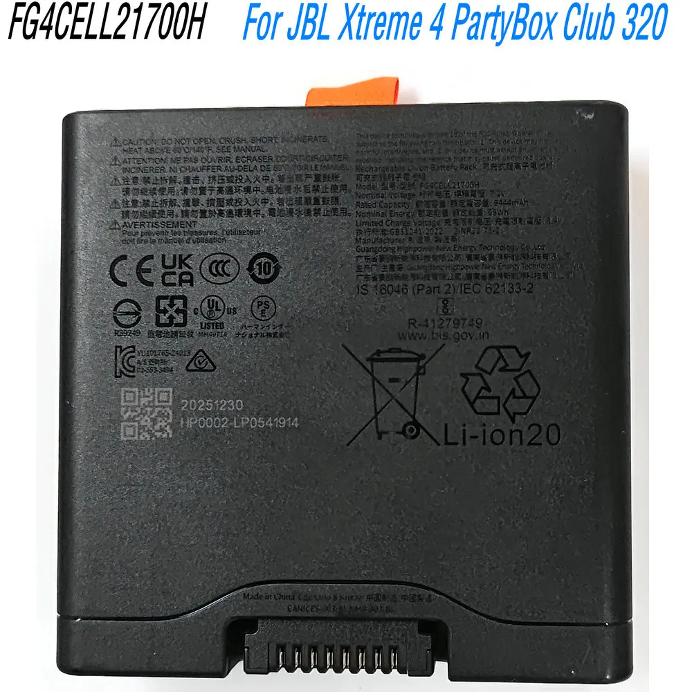 

New 7.2V 9444mAh FG4CELL21700H High Capacity Genuine Battery For JBL Xtreme 4 PartyBox Club 320 Bluetooth Audio Outdoor Speaker
