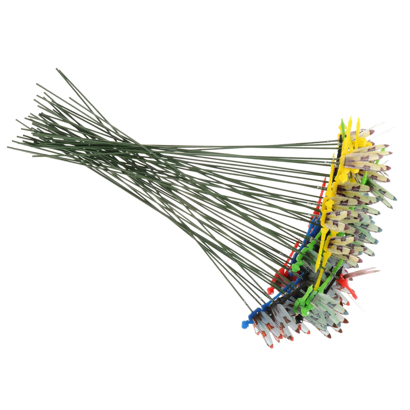 50 قطعة من أوتاد اليعسوب للحديقة، مادة PVC عالية الجودة، مظهر واقعي لتزيين النباتات الداخلية والخارجية، حصص اليعسوب