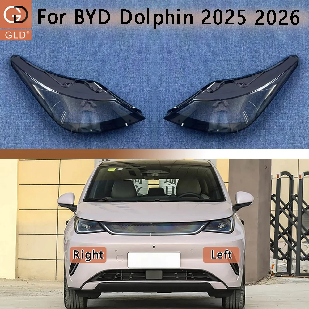 For BYD 2025 2026 Dolphin Front Headlight Cover Transparent Lamp Shade Headlamp Lamp Shell Replace Original Lampshade Plexiglass