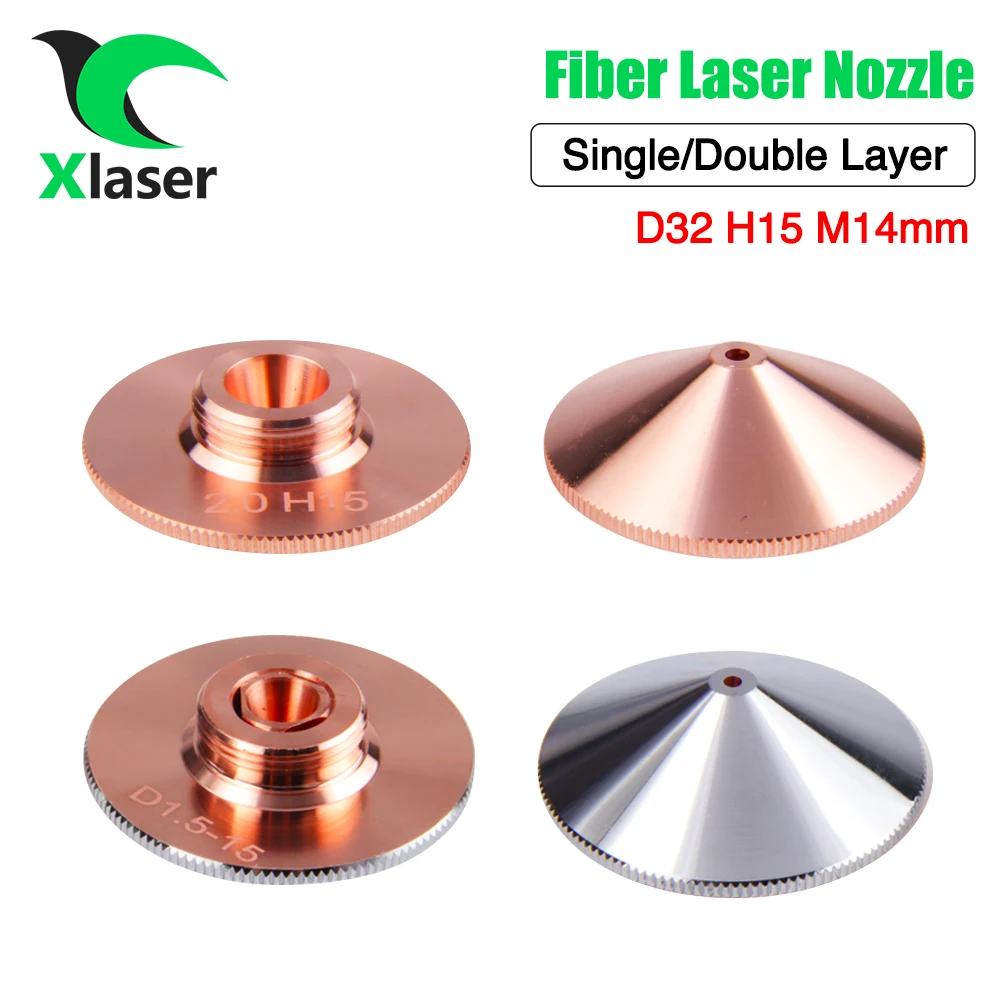 Laser Nozzle Dia.32mm M14 For Raytools Single Double Layer Caliber 0.8-5.0mm for Raytools Bodor Fiber Laser Cutting Machine