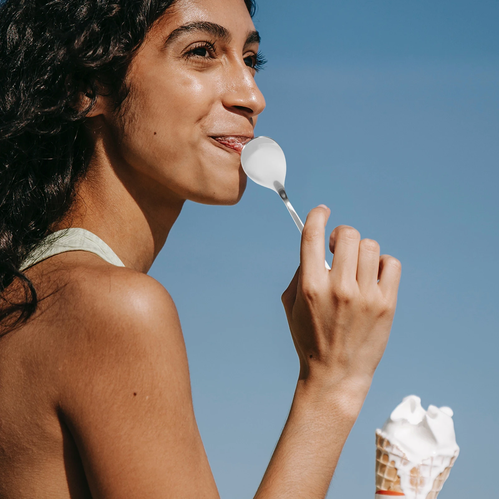 

6pcs Dessert Cartoon Fruit Stainless Steel Ice Cream Small Cake Scoops Coffee Mixing Cookie Scoops For Baking Kitchenware