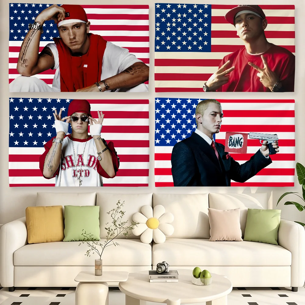 Outdoor Camping Usa - Rapper E-Eminem America USA flag For