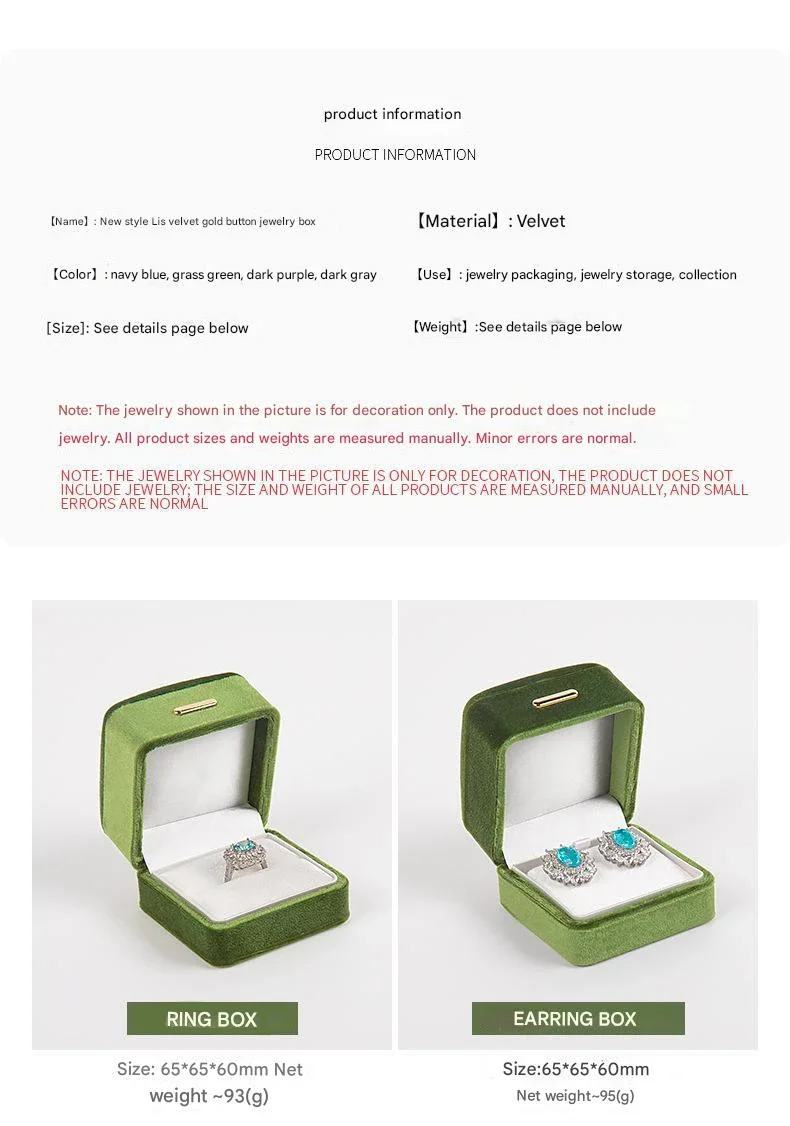 High End Rounded Edge Velvet Jewelry Storage Box with Multi Compartments for Earrings Rings Bracelets Necklaces Organizer Gift