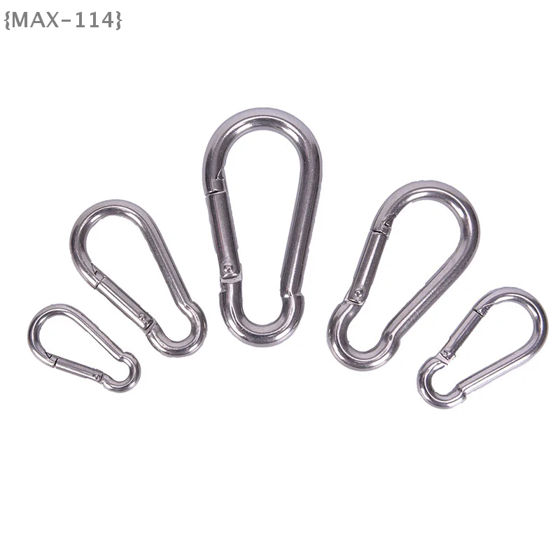 【Ja】304 Stainless Steel Spring Carabiner - Snap Hook Keychain, Quick Link Lock Buckle for Outdoor, Keys & Gear