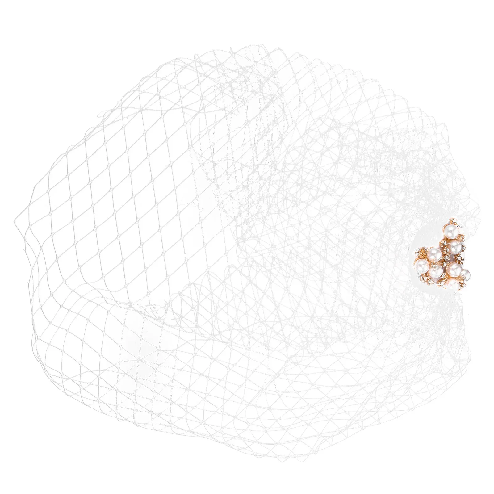 

1 Piece Elegant Mesh Headpiece with Pearl Trim Lightweight Bridal Fascinator Hat for Wedding Banquet Tea Party Veil Headband