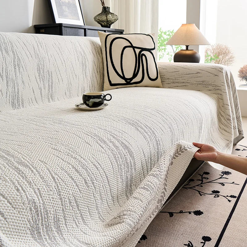 

Summer Cool Sensation Ice Silk Sofa Cover Cloth Anti-Slip Sofa Protector New Model Plant Floral Pattern Home Decor