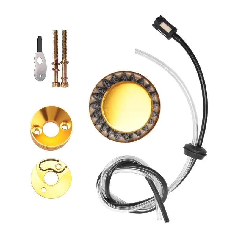 

ABXV-For 47Cc 49Cc Super Pocket Bike 42MM Air Filter Intake Pipe Oil Pipe Kit Upgrade Kit Mini Dirt Bike Atv Quad Gold