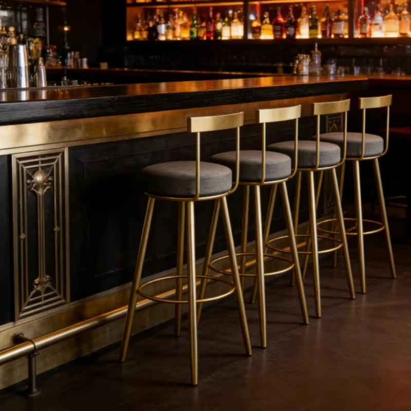 

Commercial furniture Modern bar chairs Stainless steel upholstered bar stools for bistros