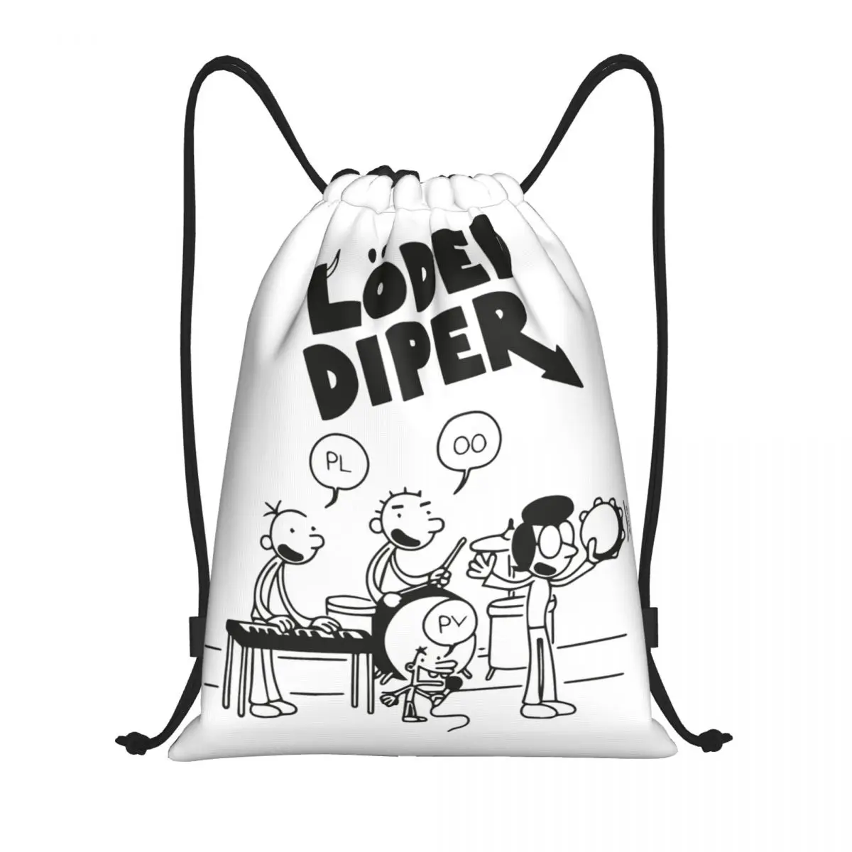 Rock Loded Diper Kids Band Music zaino borse sportive con coulisse borsa da palestra String Sackpack per l'escursionismo