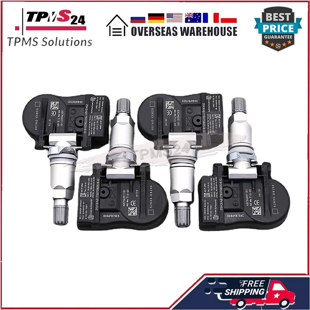 4X TPMS SENSOR For Kia Cadenza [YG] Picanto [JA] Sportage [QL] 433MHz TIRE PRESSURE MONITORING SYSTEM 52933-D4100 52933-D9100