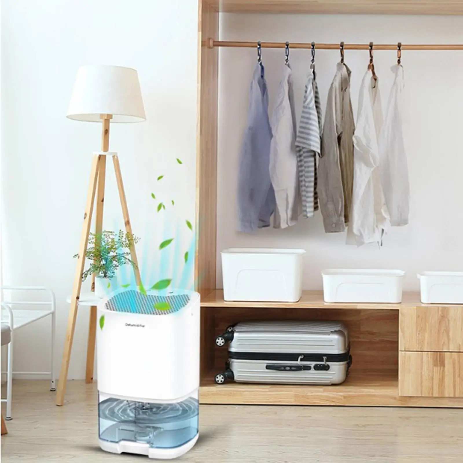 Deumidificatore elettrico silenzioso con luce notturna portatile spegnimento automatico assorbitori di umidità per camera armadio armadio seminterrato lavanderia