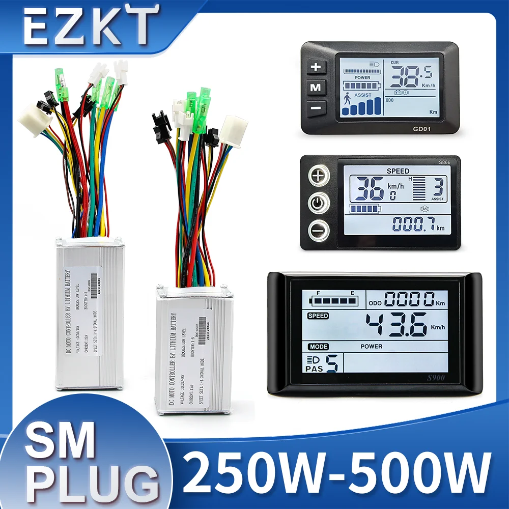 

Electric Bike 15/22A Controller with S866/GD01/S900 LCD Display Compatible 250W/500W HUB motor Electric E Bike Conversion Kit