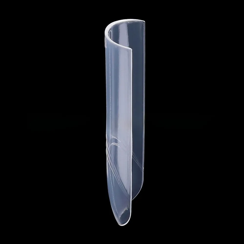150pcs Coffin Shape Sandwich Nail Forms Natural Clear No-Trace Nail Art Tips with Auxiliary Line Clear Extension
