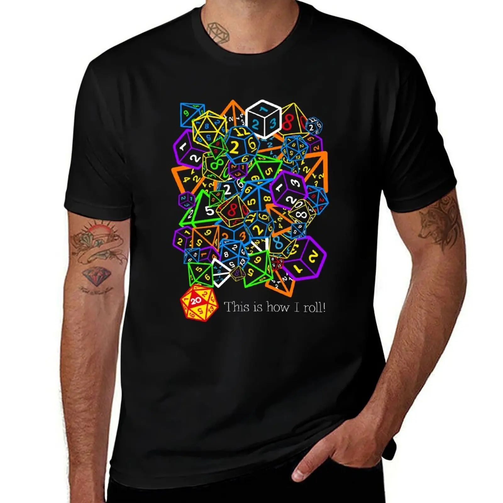 D&D (Dungeons and Dragons) - This is how I roll! T-Shirt summer top anime Short sleeve tee men