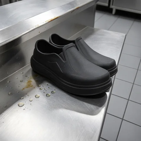 Men's Chef Shoes Anti Slip Oil Resistant Dirt Resistant Kitchen Shoes Work Shoes Quick Drying Rain Shoes Large Size Breath Clogs
