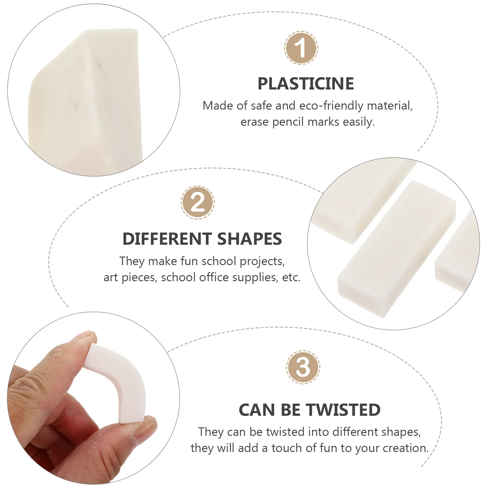 

6Pcs Highlighter Erasers Unique Shapes Professional Drawing Painting Pencil Sketching Eraser for Art Projects Eraser