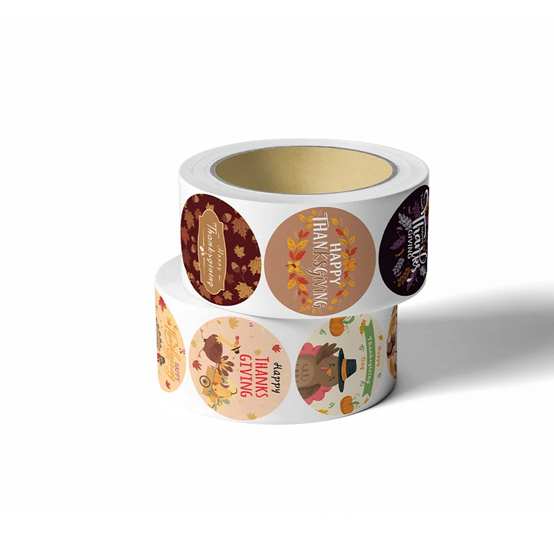 Thanksgiving Day Theme Seal Labels Stickers Merry Christmas Stickers For DIY Gift Baking Package Envelope Stationery Decor