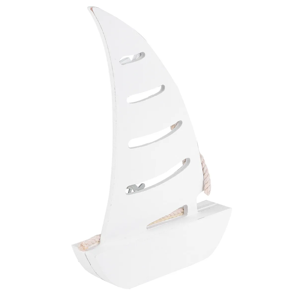 

1Pcs Smooth Wooden Boat Decoration Mediterranean Style Resin Seagulls Hand-Woven Hemp Rope Versatile Home Office Living