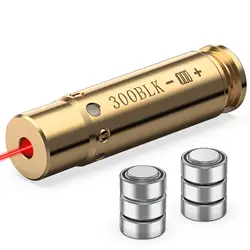 Red Laser Bore Sight 300blk Boresighter Zeroing For Rifle Riflescope Pistol Airsoft with 6pcs Batteries