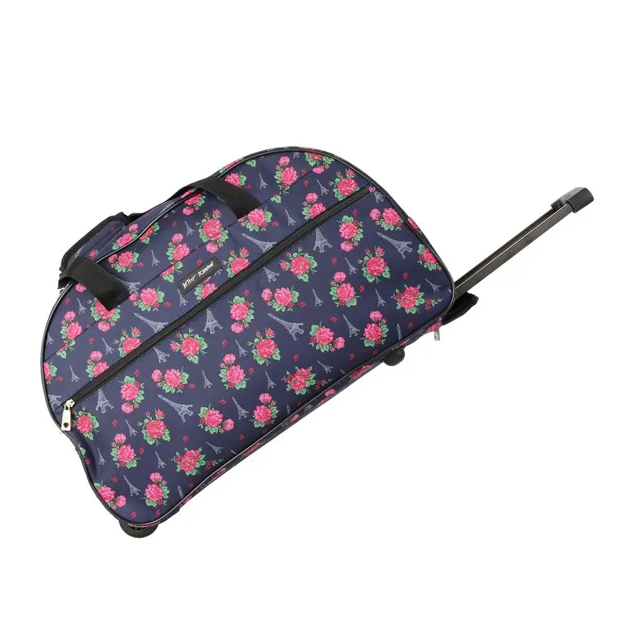 Colección de equipaje de mano Patrón ligero Bolsa de lona de 22 pulgadas Maleta de viaje de negocios durante la noche de fin de semana con 2 ruedas W