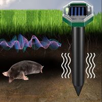 2PCS Waterproof Solar Powered Animals Repeller Solar Powered Eco-friendly Ultrasonic Snake Repellent Plastic Energy Conservation