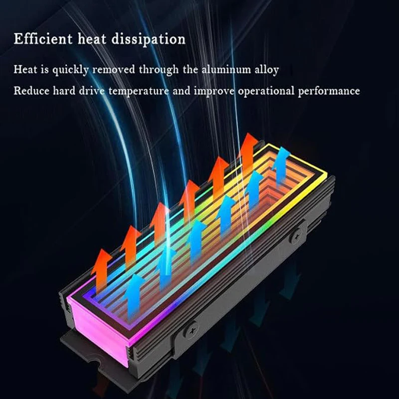 GPUHOLD ARGB AURA Sync Computer 2280 SSD M2 Radiator Aluminum PC RGB M.2 Nvme Cooler Radiator Solid State Drive Radiator Cooler
