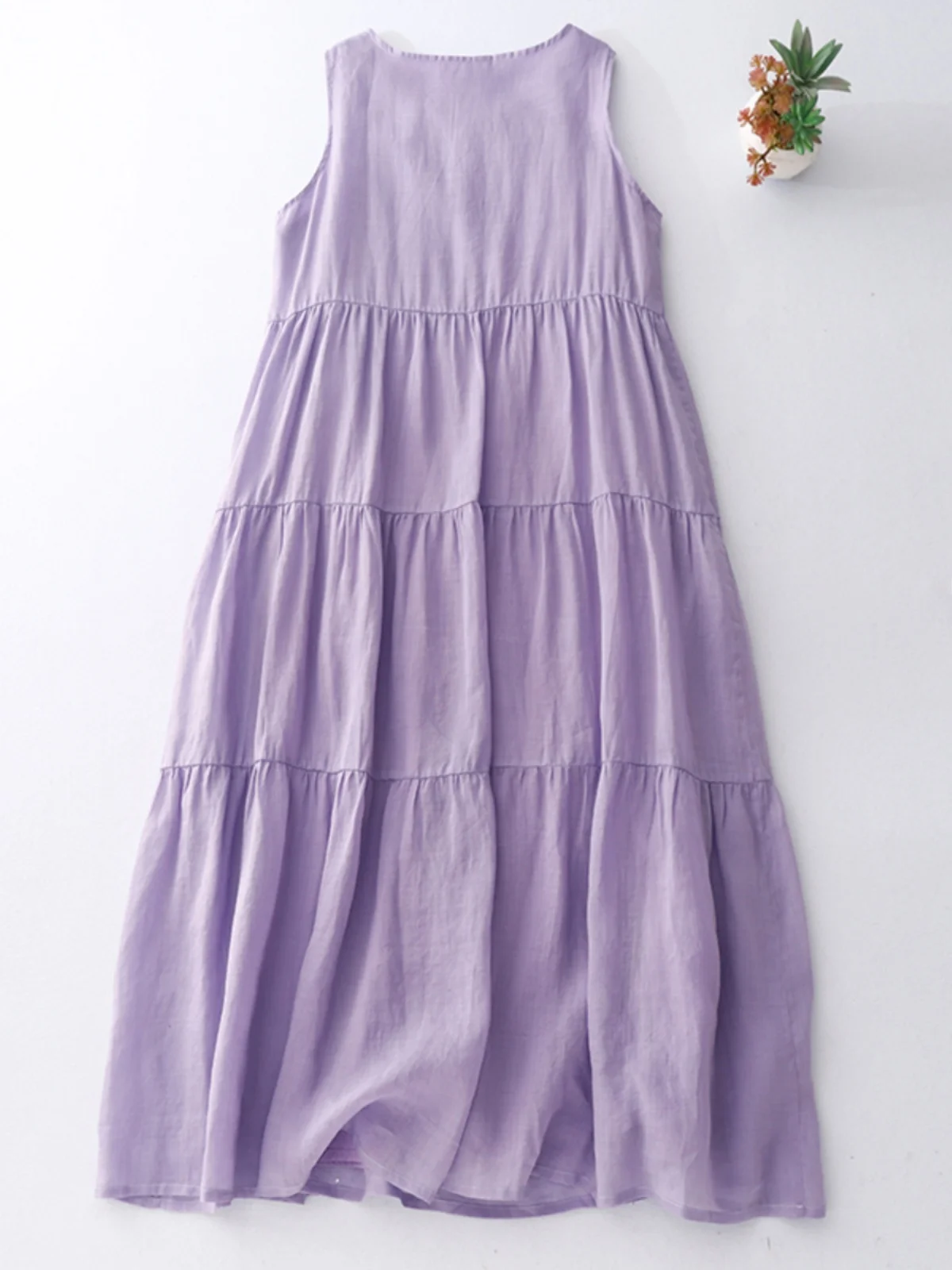 Retro Forest System Lilac Vest Skirt Women's Summer Slimming Anti-Aging Japanese Sle Puffy Skirt Cake Skirt Svel Dr