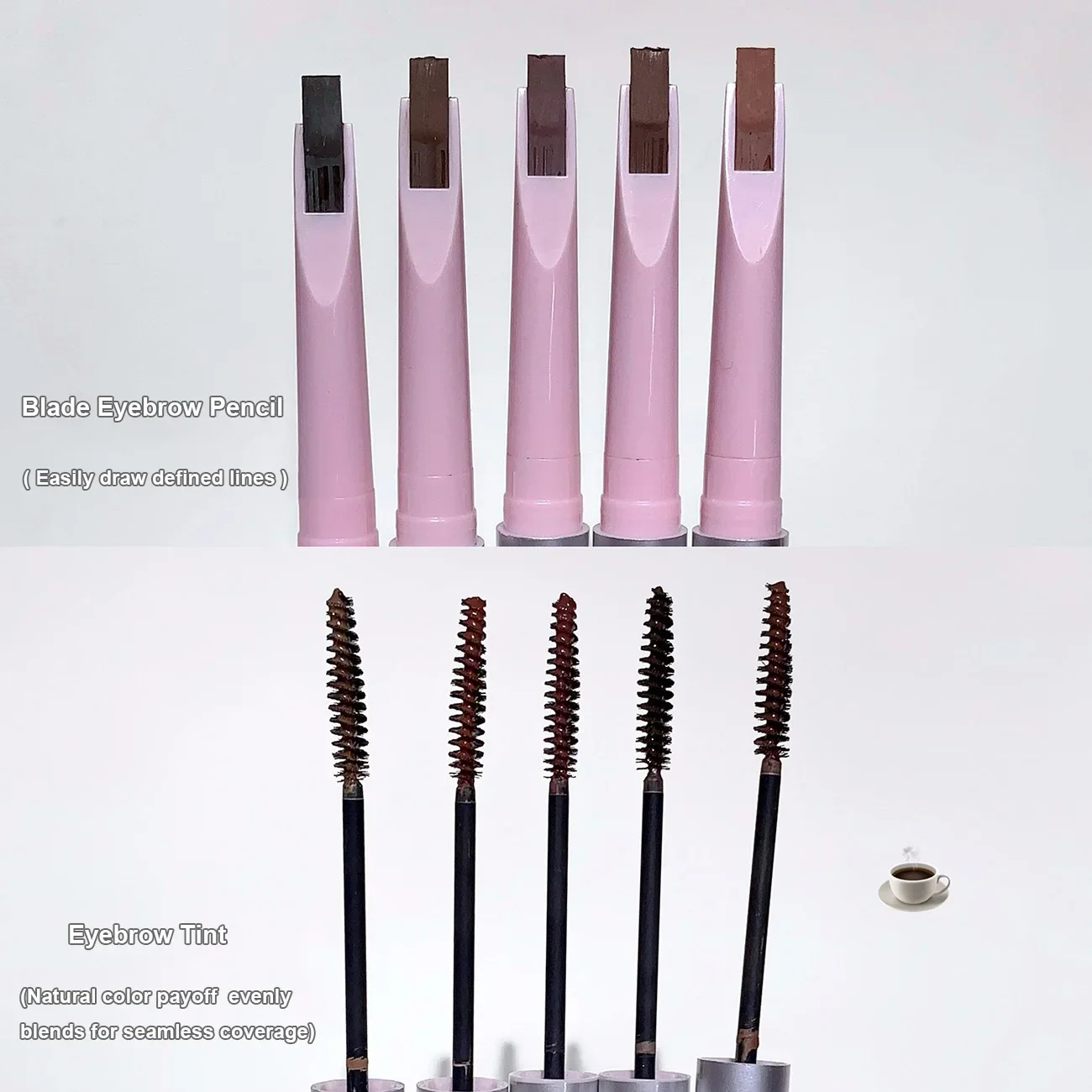 1 ST Waterdichte Double-Ended Wenkbrauwpotlood Wenkbrauw Tint 2 in 1 Zweetbestendig Langdurige Professionele Natuurlijke Eye Mascara Make-up